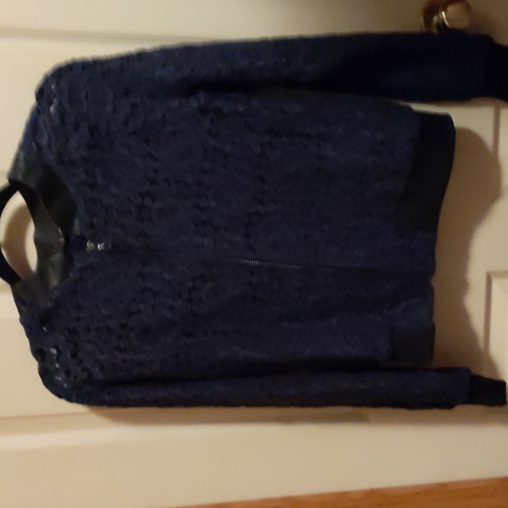 Stella & Dot lace and pleather jacket